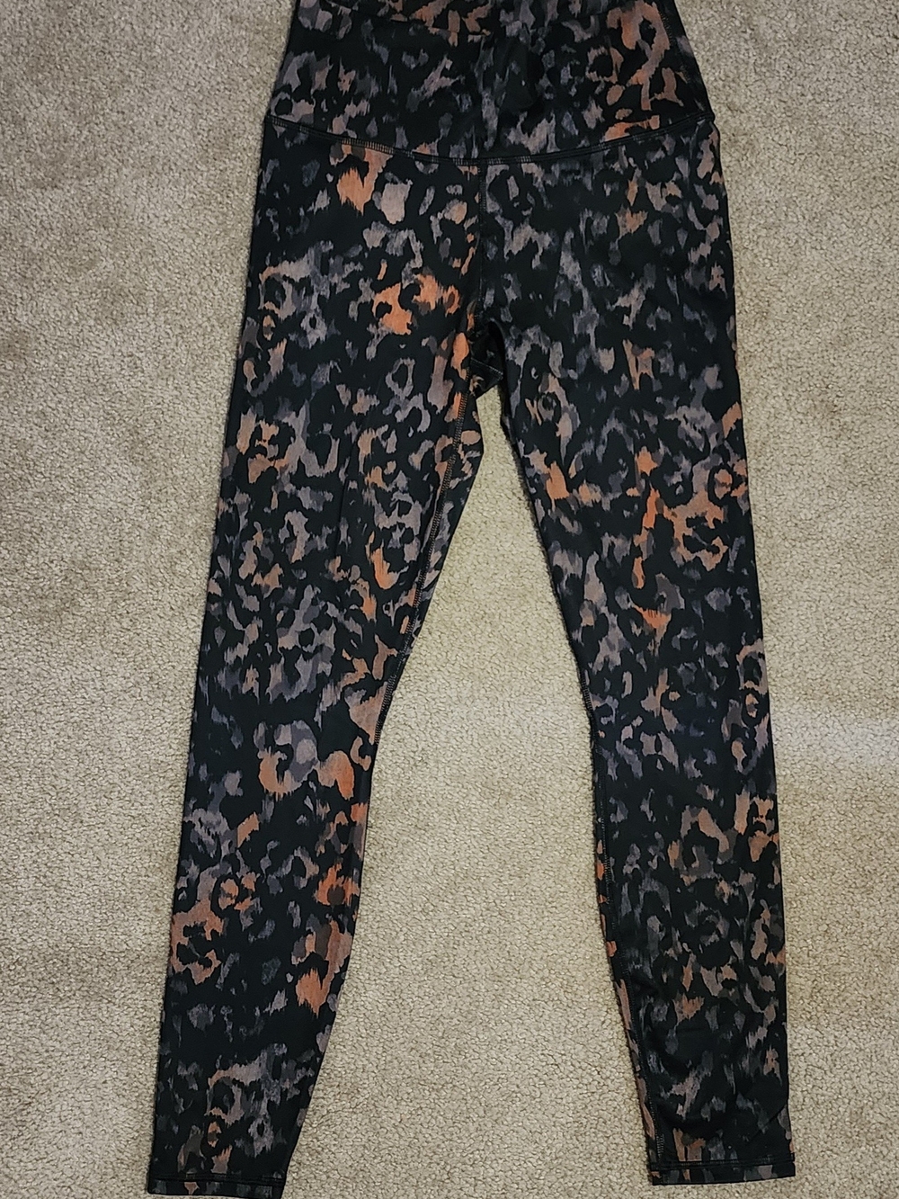 Fabletics Black Leopard-Print Workout Leggings